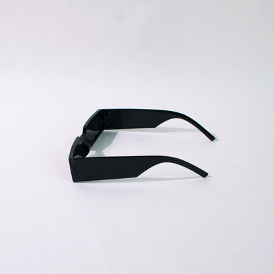 Rectangle Sleek Spy Pitch Black Sunglass Eyewear June Trading   