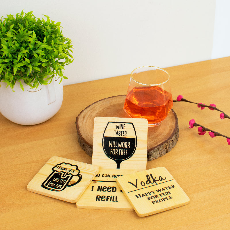 Wooden Coasters (Set Of 4) Coasters June Trading   