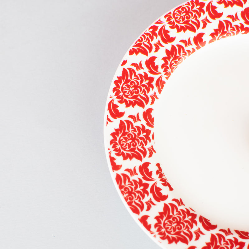 Red Ornate 5.5-inch Snack Plate Snack Plate June Trading   