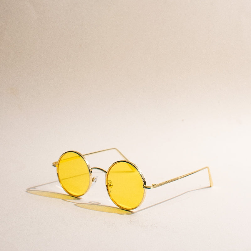 Retro Way Round Corn Yellow Sunglasses Eyewear June Trading   