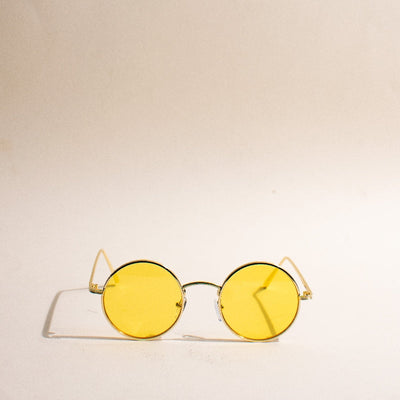 Retro Way Round Corn Yellow Sunglasses Eyewear June Trading   