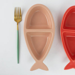 Sectioned Fish Plates Snack Plate June Trading Blush Pink  