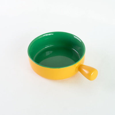 Ceramic Bowl with Handle Serving Bowls June Trading Yellow and Green  