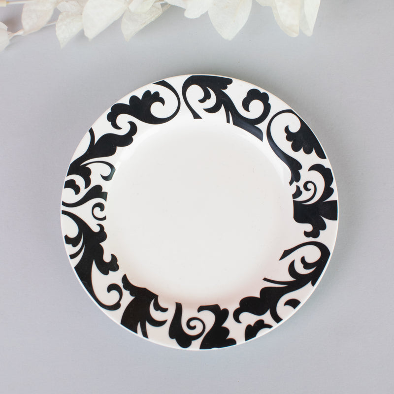 Traditional Motif 5.5-inch Snack Plate Snack Plate June Trading Coal Black  