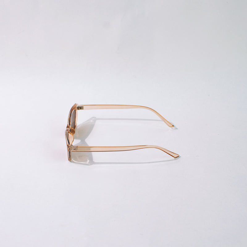 Luxury Cat-Eye Clear Frame Burnt Brown Sunglass Eyewear June Trading   