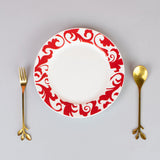 Traditional Motif 5.5-inch Snack Plate Snack Plate June Trading Rouge Red  