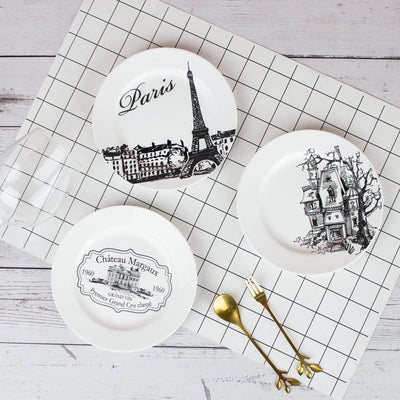 Je Te-Adore Paris 5.5-inch Snack Plate Snack Plate June Trading Set of 3  