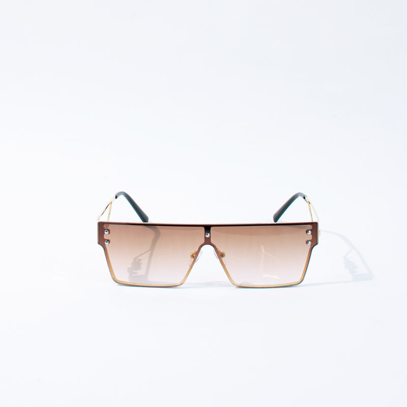 Ornamental Temple Burnt Brown Sunglass