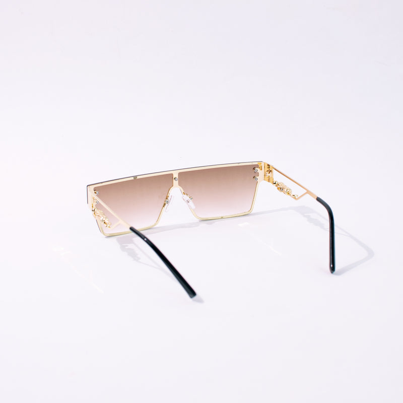 Ornamental Temple Burnt Brown Sunglass Eyewear June Trading   