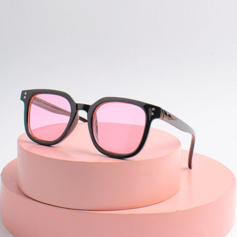 Pink Black Shimmer Shield Kids' Sunglasses
