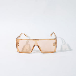 Vintage Oversized Orange Tint Clear Sunglass Eyewear June Trading   