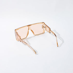 Vintage Oversized Orange Tint Clear Sunglass Eyewear June Trading   