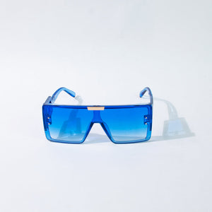 Vintage Oversized Blue Tint Clear Sunglass Eyewear June Trading   