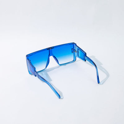 Vintage Oversized Blue Tint Clear Sunglass Eyewear June Trading   