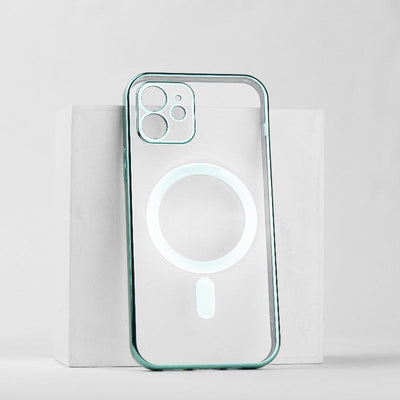 Metallichrome Seafoam Green Magsafe Clear iPhone Cover Mobile Phone Cases June Trading iPhone 12  