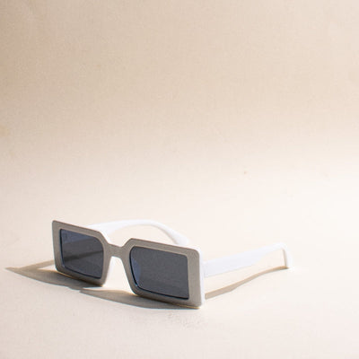 Retro Meets Y2K Rectangle White Sunglass Eyewear The June Shop   