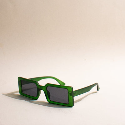 Retro Meets Y2K Rectangle Green Sunglass Eyewear The June Shop   