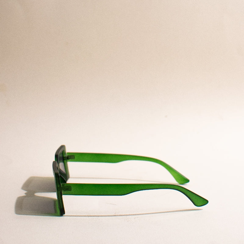 Retro Meets Y2K Rectangle Green Sunglass Eyewear The June Shop   