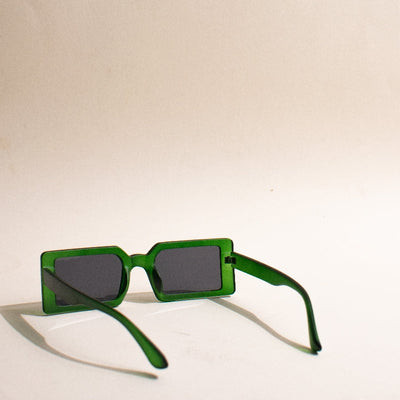 Retro Meets Y2K Rectangle Green Sunglass Eyewear The June Shop   