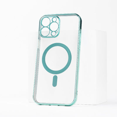 Metallichrome Seafoam Green Magsafe Clear iPhone Cover Mobile Phone Cases June Trading   