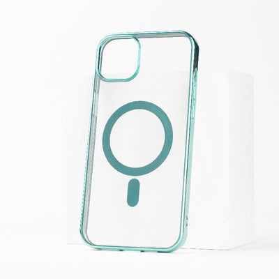 Metallichrome Seafoam Green Magsafe Clear iPhone Cover Mobile Phone Cases June Trading iPhone 14 Plus  