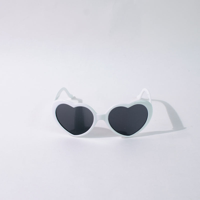 Snow White Heart Effect Diffraction Sunglass Eyewear June Trading   