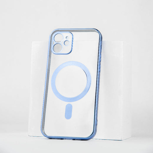 Metallichrome Azure Blue Magsafe Clear iPhone Cover Mobile Phone Cases June Trading iPhone 12  