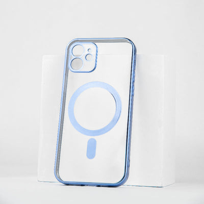 Metallichrome Azure Blue Magsafe Clear iPhone Cover Mobile Phone Cases June Trading iPhone 12  