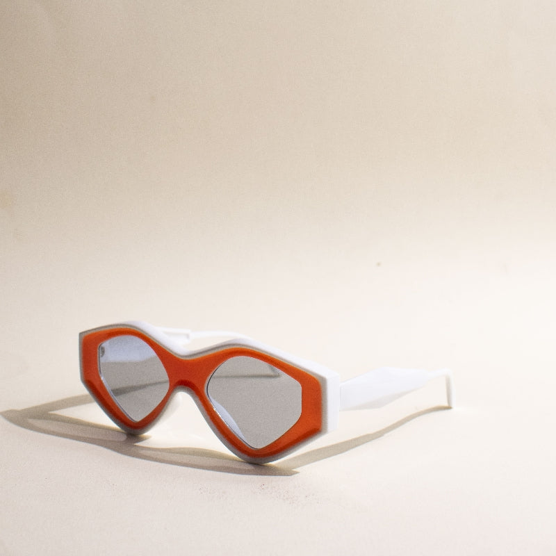 You're The View White & Orange Sunglass Eyewear The June Shop   