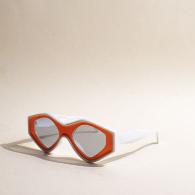 You're The View White & Orange Sunglass Eyewear The June Shop   