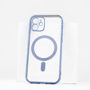 Metallichrome Azure Blue Magsafe Clear iPhone Cover Mobile Phone Cases June Trading   