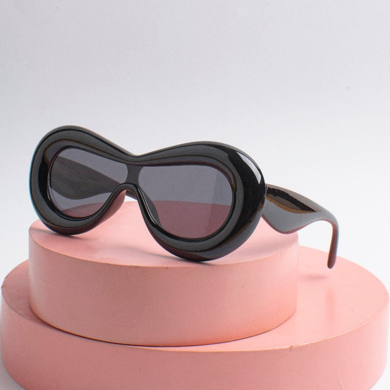 Obsidian Black Groovy Glare Kids' Sunglasses