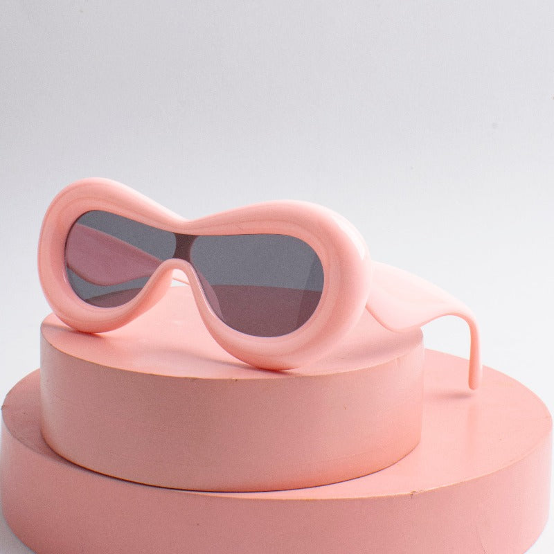 Salmon Pink Groovy Glare Kids Sunglass