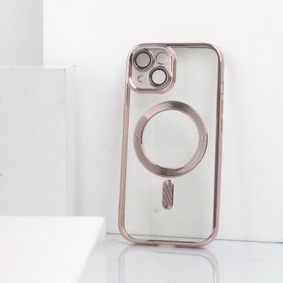 iPhone 15 Plus Magsafe Metallic Case With Camera Lens Protector