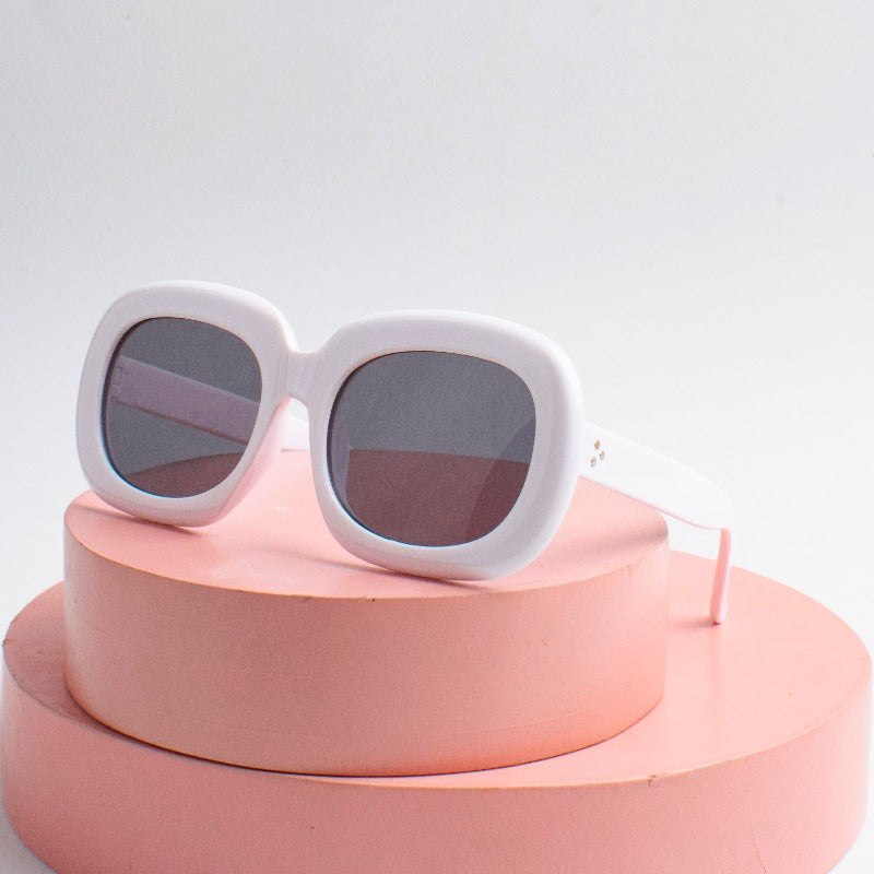 Smoky White Giggle Oversized Goggles For Kids