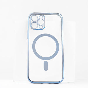 Metallichrome Steel Blue Magsafe Clear iPhone Cover Mobile Phone Cases June Trading iPhone 12 Pro  