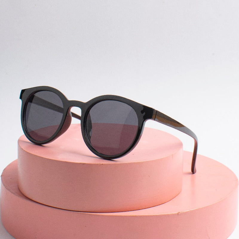 Jade Black Playful Orbit Round Kids' Sunglasses