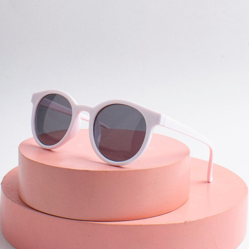 Frost White Playful Orbit Round Kids' Sunglasses