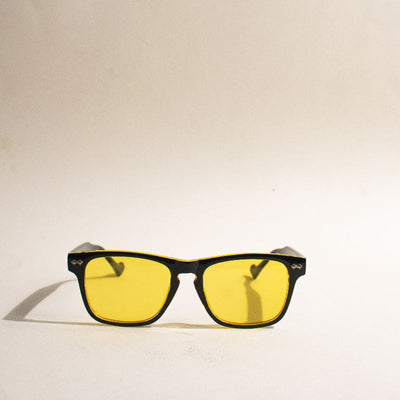 Nerdy Cadmium Yellow Wayfarer Sunglass Eyewear June Trading   