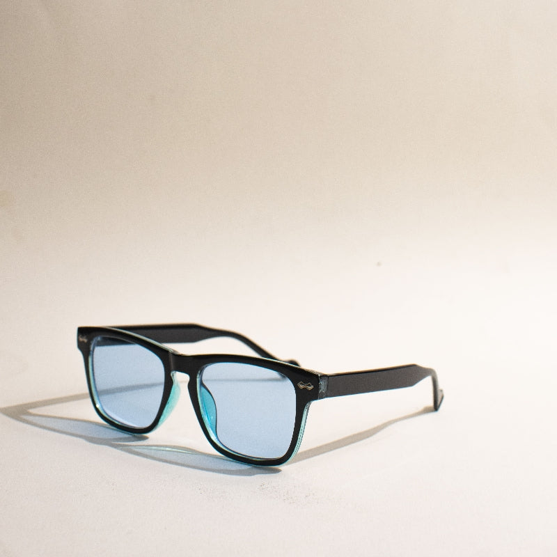 Nerdy Ice Blue Wayfarer Sunglass Eyewear June Trading   