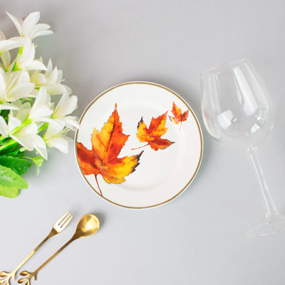 Maple Leaves 5.5-Inch Snack Plate Snack Plate June Trading Autumn Leaves  