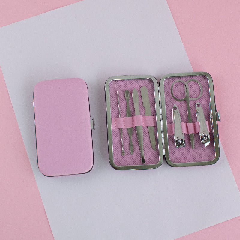 Mini Manicure Pedicure Set  & Case Manicure Set June Trading Blush Pink  