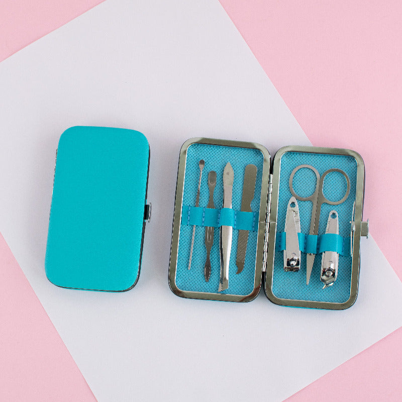 Mini Manicure Pedicure Set  & Case Manicure Set June Trading Cerulean Blue  