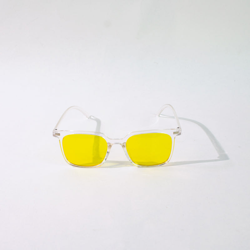 Clear Butter Yellow Wayfarer Sunglass Eyewear June Trading   