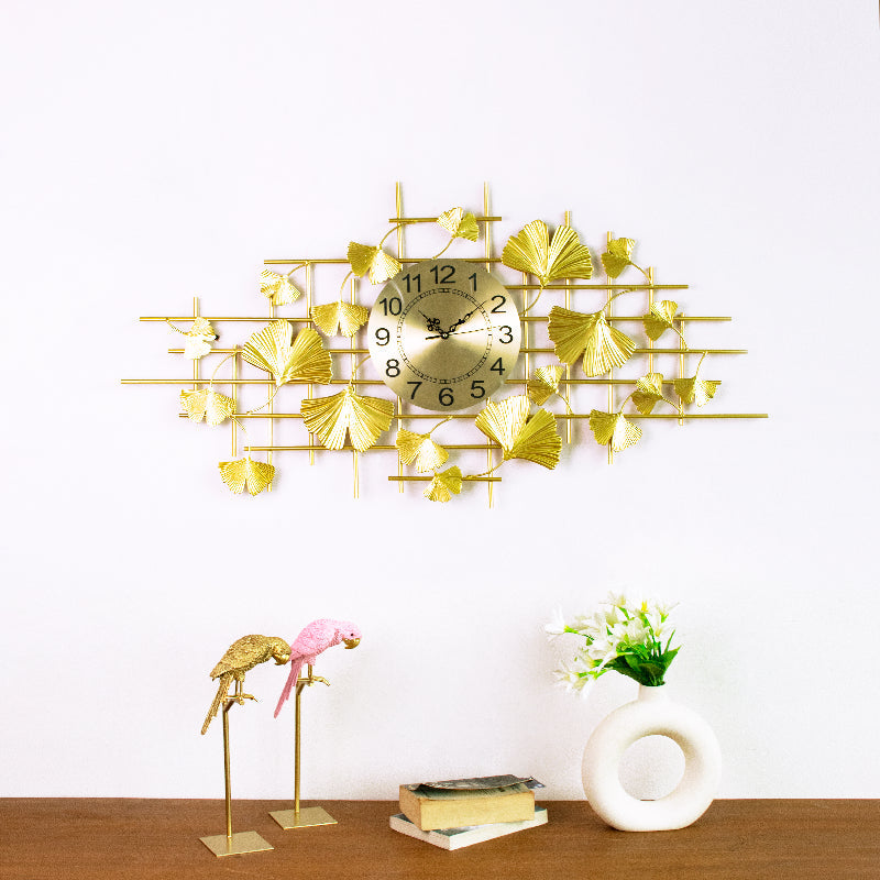 Ornate Gingko Vine Wall Clock