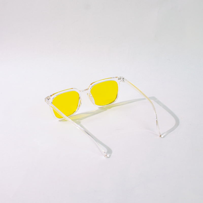 Clear Butter Yellow Wayfarer Sunglass Eyewear June Trading   