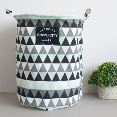 Vivid Geometric Laundry Basket for Home Laundry Bag June Trading Monochrome Triangle  