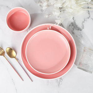 Soft-Hued Pink Earthen Dinner Plate (10 Inches) Dinner Plates June Trading   