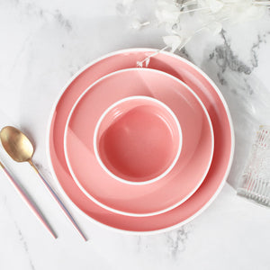 Soft-Hued Pink Earthen Dinner Plate (10 Inches) Dinner Plates June Trading   