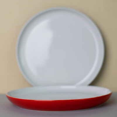 Coloured Base Serving Plate (8 Inches) Starter Plates June Trading Cherry Red  